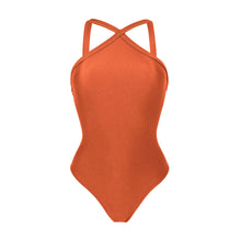 Load image into Gallery viewer, Product Front: Rio De Sol One-Piece Paprica High-Neck