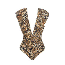 Load image into Gallery viewer, Product Front: Rio De Sol One-Piece Leopardo Frill