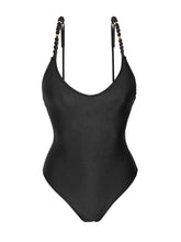 Load image into Gallery viewer, Product Front: Rio De Sol One-Piece Shimmer-Black Hype-Noa