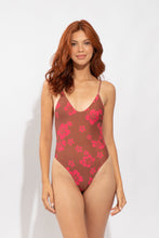Load image into Gallery viewer, Model Front: Wednesday In Hawaii By Rio De Sol One-Piece Pua-Coco-Guava Hilo