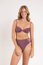 Load image into Gallery viewer, Model Front: Rio De Sol Set Set Malibu-Ebano Bandeau-Iris Highwaist-Spin-Iris