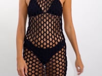 Load and play video in Gallery viewer, Video: Rio De Sol Midi Dress Black Serena Dress