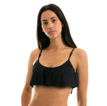 Load image into Gallery viewer, Gallery: Rio De Sol Top Top Leopardo Black Babado
