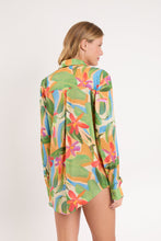Load image into Gallery viewer, Model Back: Rio De Sol Shirtdress Tropical Shirt Greta
