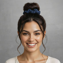 Load image into Gallery viewer, Model Front: Rio De Sol Hair Accessory Navy Scrunchie
