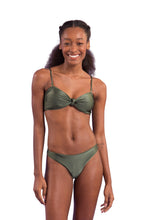 Load image into Gallery viewer, Model Front: Rio De Sol Top Top Croco Bandeau-Joy
