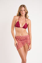 Load image into Gallery viewer, Model Front: Rio De Sol Beach Skirt Floral-Scales Mini Skirt Ruched
