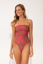 Load image into Gallery viewer, Model Front: Wednesday In Hawaii By Rio De Sol One-Piece Pua-Coco-Guava Aloha
